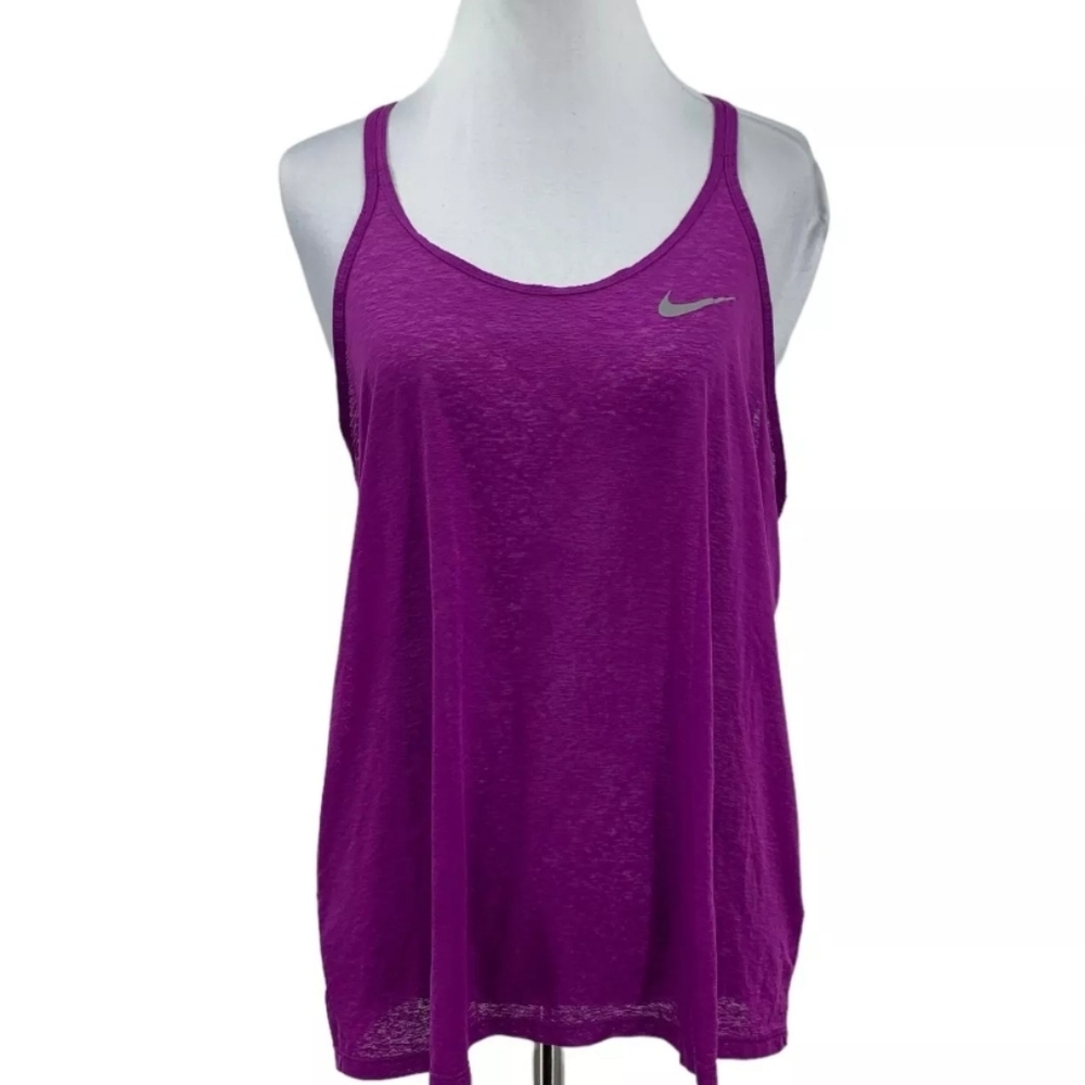 Nike Tank Top Womens Berry Dri Fit Racerback Keyhole Lightweight Breeze S